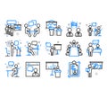 Business presentation line icons.